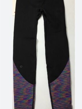 lululemon athletica Black Leggings with Rainbow Space-Dye Panels
